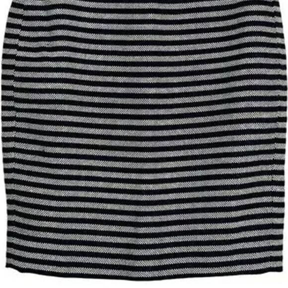 J.Crew Wool Blend Tweed Pencil Lined Mini Skirt Vertical Stripe 0 Navy Blue - Picture 4 of 15